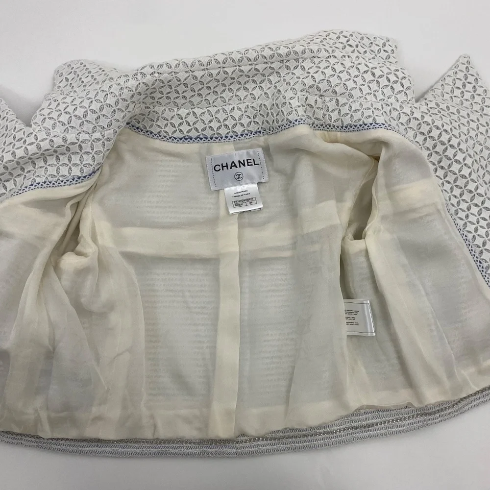 CHANEL Tweed Eyelet Crop Jacket